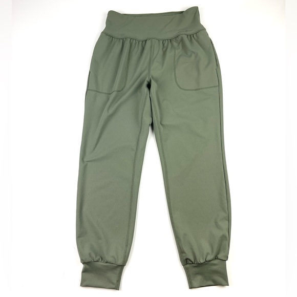 Women’s Eddie Bauer Forest Green Cropped Athletic Pants Size Small - Picture 2 of 3